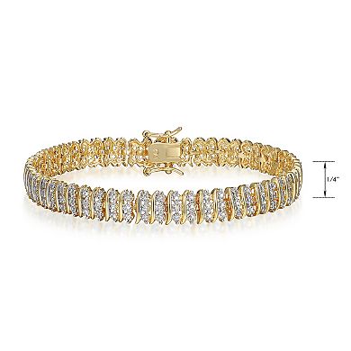 Sarafina Diamond Accent 3 Row S-Link Tennis Bracelet