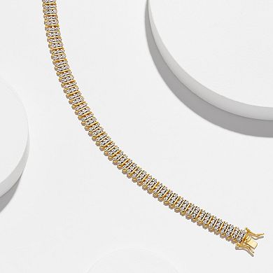 Sarafina Diamond Accent 3 Row S-Link Tennis Bracelet