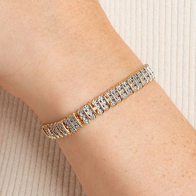 Sarafina Diamond Accent 3 Row S-Link Tennis Bracelet