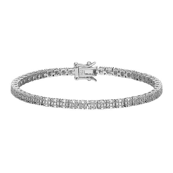 Sarafina Silver Tone Diamond Accent Tennis Bracelet