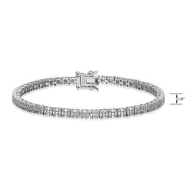 Sarafina Silver Tone Diamond Accent Tennis Bracelet