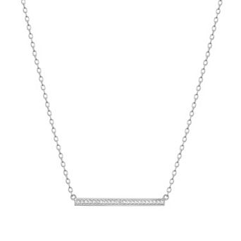Sarafina Silver Tone Diamond Accent Bar Necklace