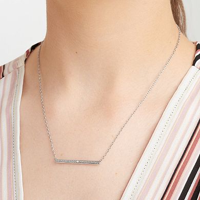 Sarafina Silver Tone Diamond Accent Bar Necklace