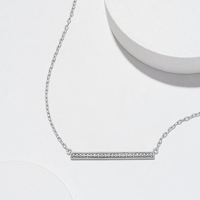 Sarafina Silver Tone Diamond Accent Bar Necklace