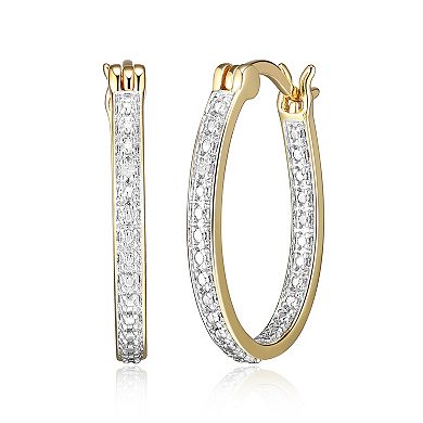 Sarafina Diamond Accent Inside Out Hoop Earrings