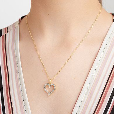 Sarafina Diamond Accent Open Heart Pendant Necklace
