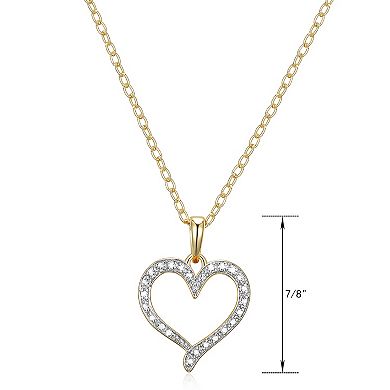 Sarafina Diamond Accent Open Heart Pendant Necklace