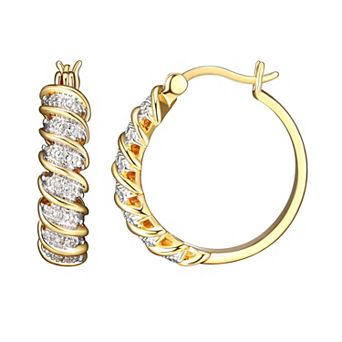 Sarafina Diamond Accent Twist Hoop Earrings