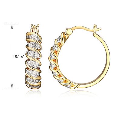 Sarafina Diamond Accent Twist Hoop Earrings