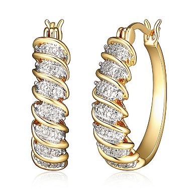 Sarafina Diamond Accent Twist Hoop Earrings