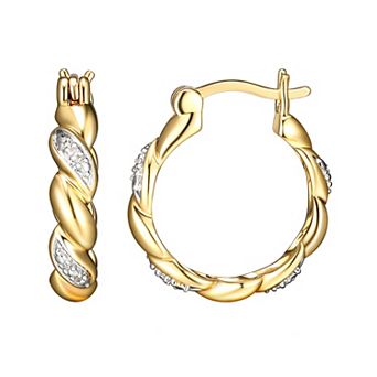 Sarafina Diamond Accent Twist Hoop Earrings