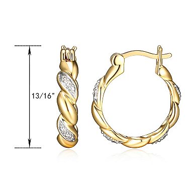 Sarafina Diamond Accent Twist Hoop Earrings