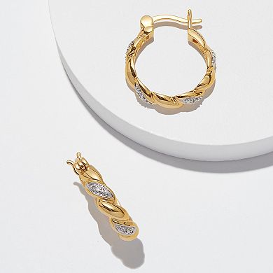 Sarafina Diamond Accent Twist Hoop Earrings