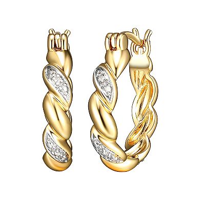 Sarafina Diamond Accent Twist Hoop Earrings