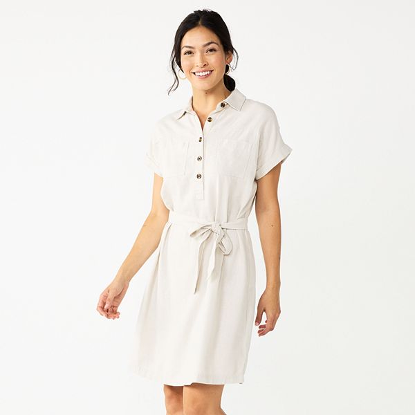 Women's Sonoma Goods For Life® Shirt Dress - Peanut Shell (X