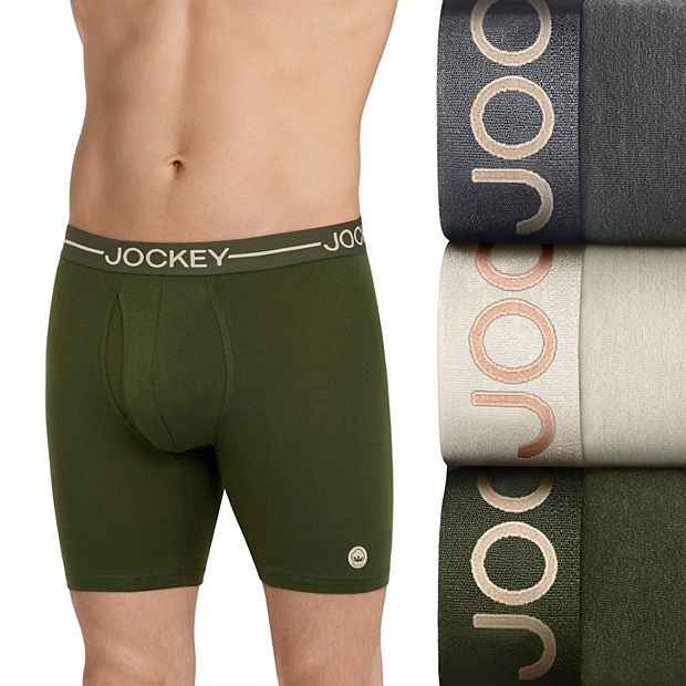 Men's Jockey 3-Pack Organic Cotton Stretch Boxer Brief, 47% OFF