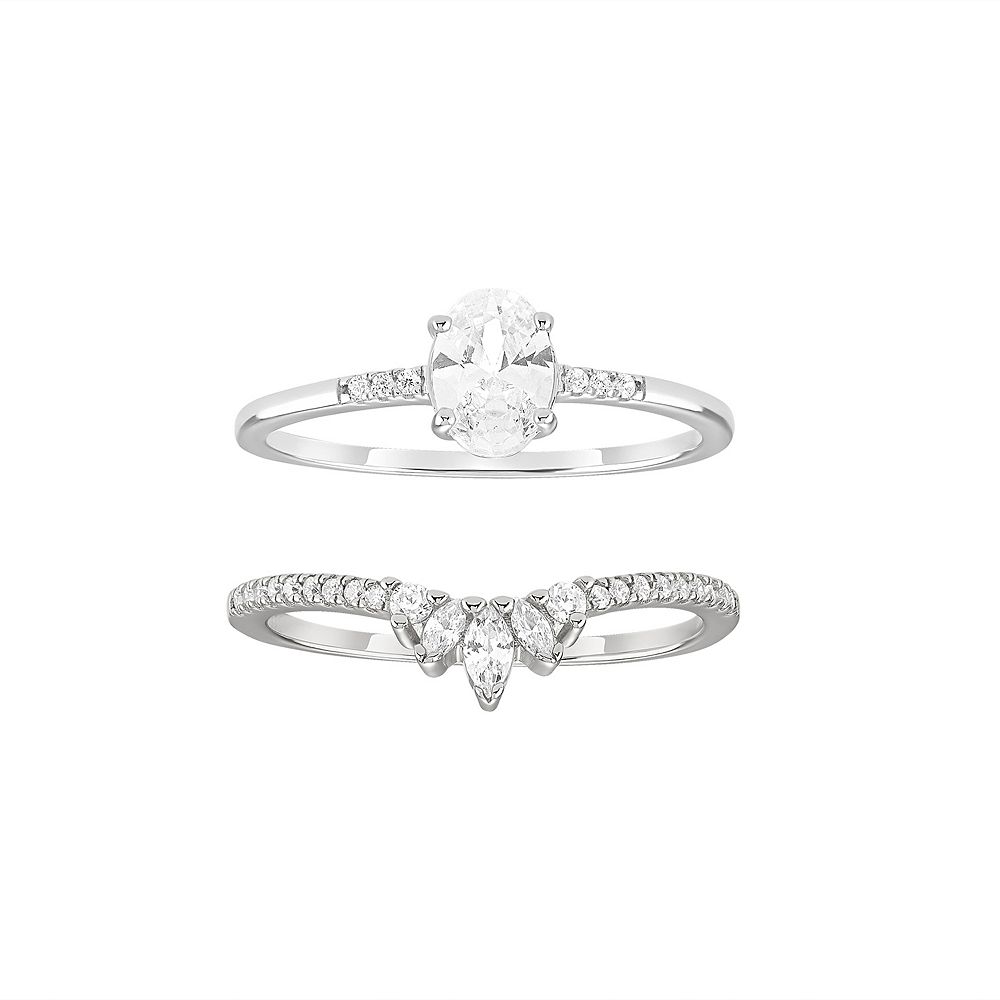 Sister Ring in Sterling Silver with Cubic Zirconia