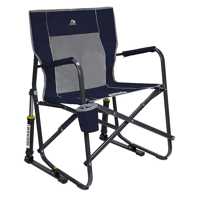 GCI Outdoor Freestyle Rocker Foldable Rocking Camp Chair  Indigo Blue