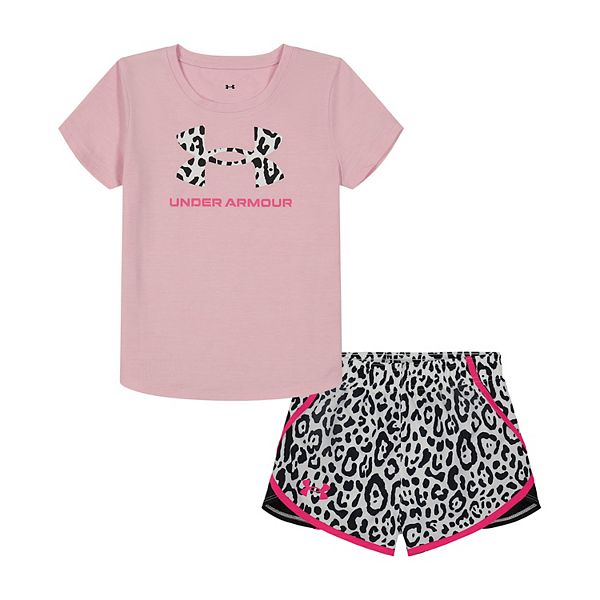 Baby & Toddler Girl Under Armour Go Wild Logo Tee & Printed Shorts Set
