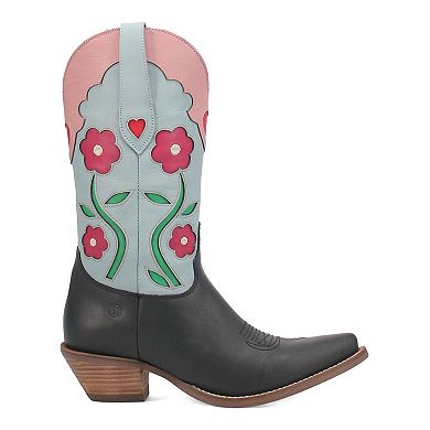  Dingo Comin Up Roses Women's Leather Cowgirl Boots