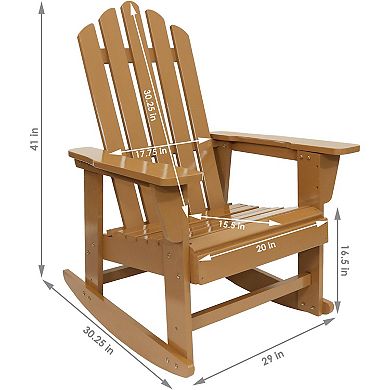 Sunnydaze Classic Wooden Adirondack Rocking Chair - Cedar Finish - Set of 2