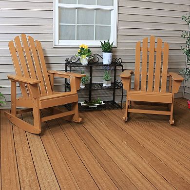 Sunnydaze Classic Wooden Adirondack Rocking Chair - Cedar Finish - Set of 2