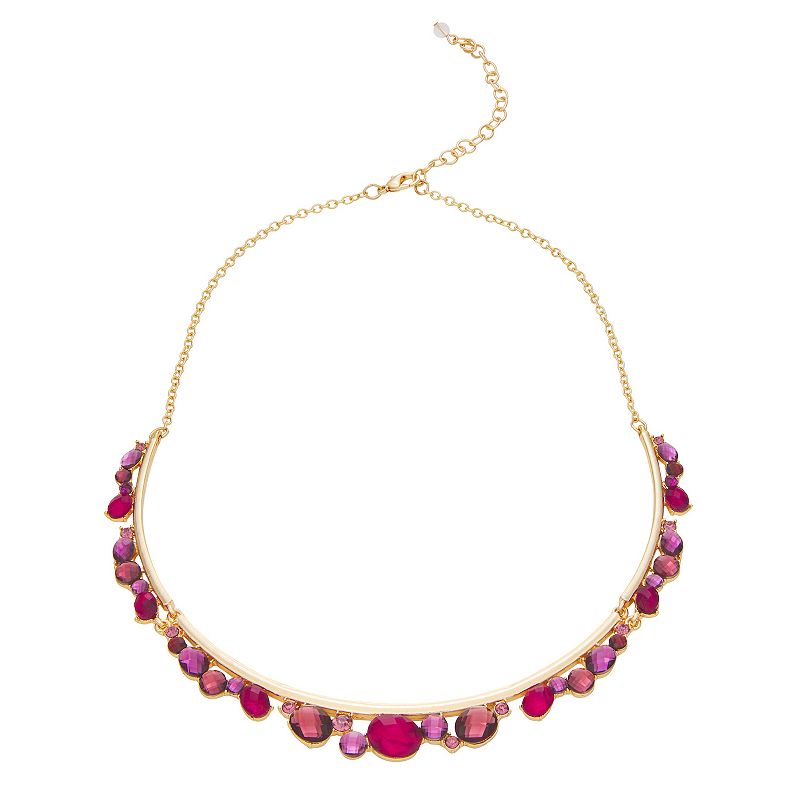Napier Gold Tone Berry Frontal Necklace, Womens, Red