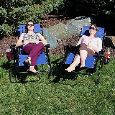 Sunnydaze Set Of 2 Oversized Zero Gravity Lounge Chairs