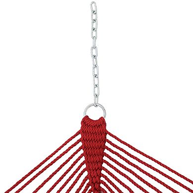 Sunnydaze 2-Person Polyester Rope Hammock with Steel Stand