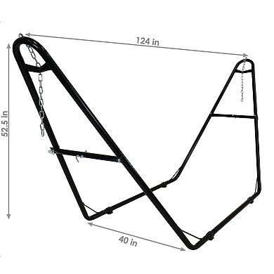 Sunnydaze 2-Person Cotton Hammock with Universal Steel Stand