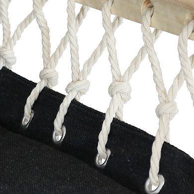 Sunnydaze Polycotton Padded Hammock Chair with Spreader Bar - Storm