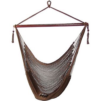Sunnydaze Extra Large Polyester Rope Hammock Chair and Spreader Bar