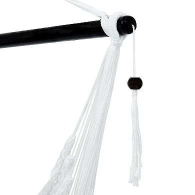 Sunnydaze Extra Large Polyester Rope Hammock Chair and Spreader Bar