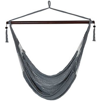 Sunnydaze Extra Large Polyester Rope Hammock Chair and Spreader Bar