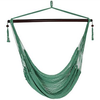 Sunnydaze Extra Large Polyester Rope Hammock Chair and Spreader Bar