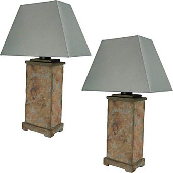 Sunnydaze 24 in Natural Slate Indoor and Outdoor Table Lamp - Neutral
