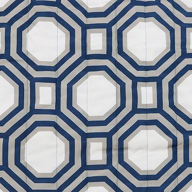 Sunnydaze 2-Person Quilted Fabric Hammock with Blue Steel Stand - Navy/Gray