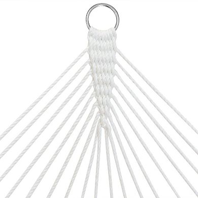 Sunnydaze 2-Person Quilted Fabric Hammock with Blue Steel Stand - Navy/Gray