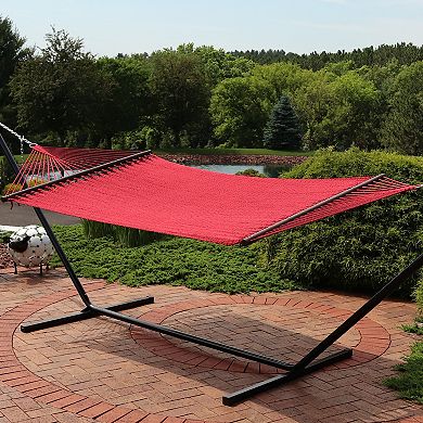 Sunnydaze 2-Person Polyester Rope Hammock with Spreader Bars