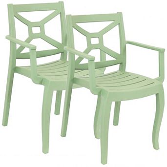 Sunnydaze Tristana Plastic Stackable Patio Armchair