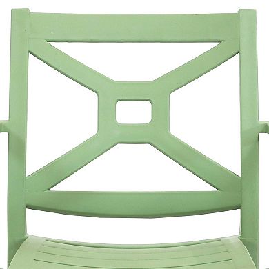Sunnydaze Tristana Set of 2 Plastic Stackable Outdoor Patio Armchair