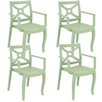 Sunnydaze Tristana Plastic Stackable Patio Armchair