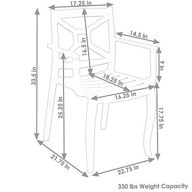 Sunnydaze Tristana Plastic Stackable Patio Armchair