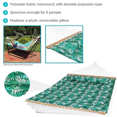 Sunnydaze Large Quilted Hammock with Spreader Bar and Pillow