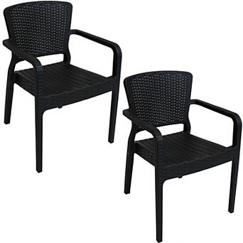 Sunnydaze Segonia Plastic Stackable Outdoor Dining Armchair