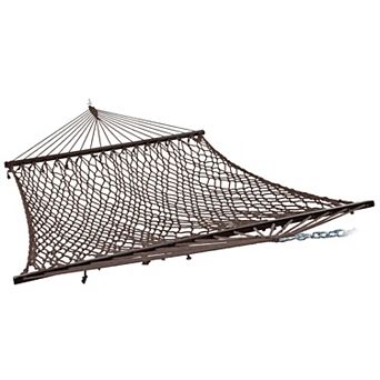 Sunnydaze 2-Person Cotton Rope Hammock with Spreader Bars