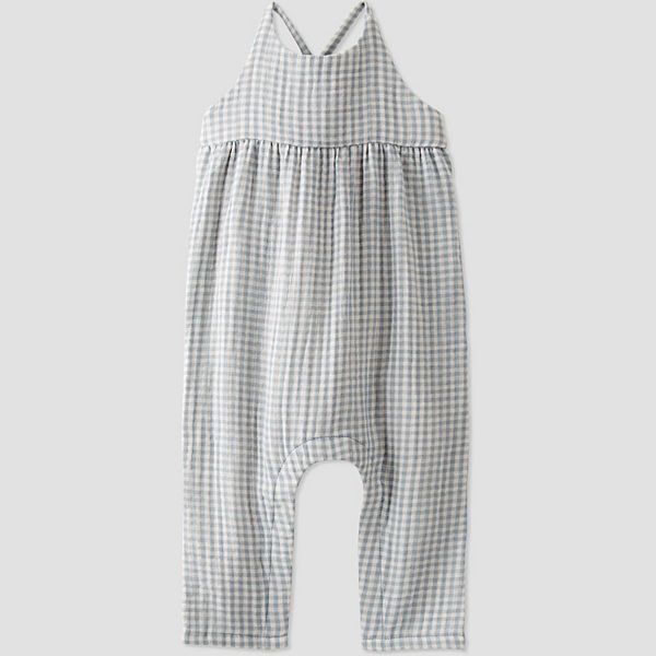 Baby Girl Little by Carter's Gingham Print Organic Cotton Gauze Jumpsuit