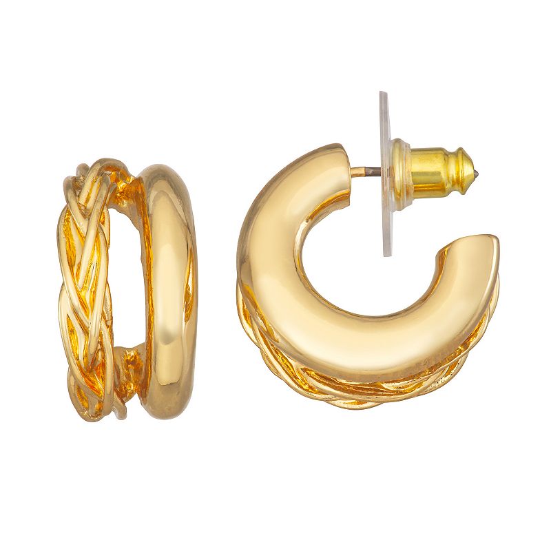 Napier Open Double C Hoop Earrings, Womens, Gold