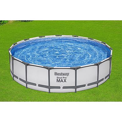 Bestway Steel Pro MAX 15'x42" Round Above Ground Swimming Pool with Pump & Cover