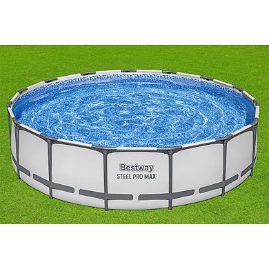 Bestway Steel Pro MAX 15'x42" Round Above Ground Swimming Pool with Pump & Cover